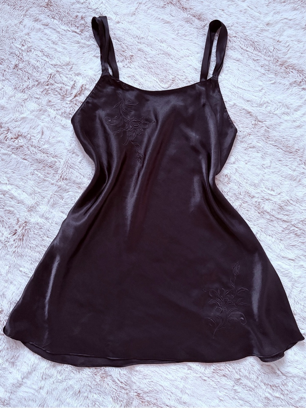 🖤 Vintage Y2K ‘ Inner Most ‘ Black Satin Slip Dress M Whimsygoth Lingerie Euro